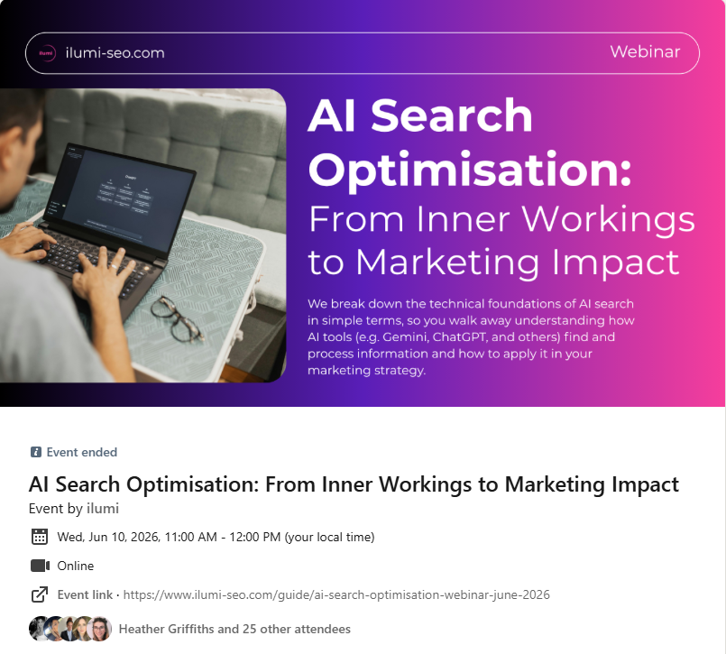 screenshot from our webinar about ai search optimisation