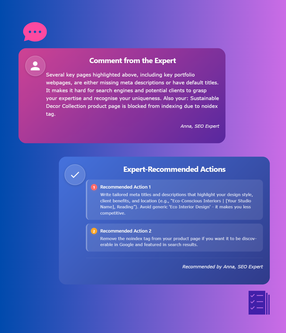 Expert Comments Feature Demo