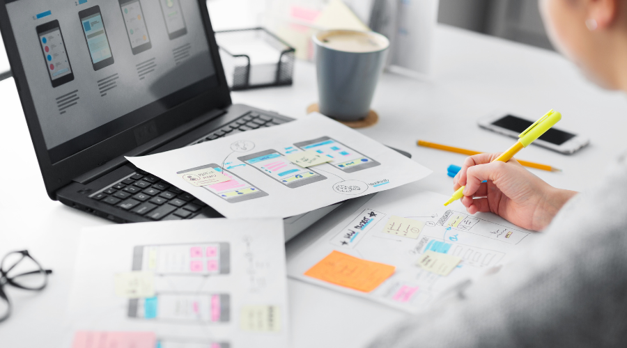 A person designing their website