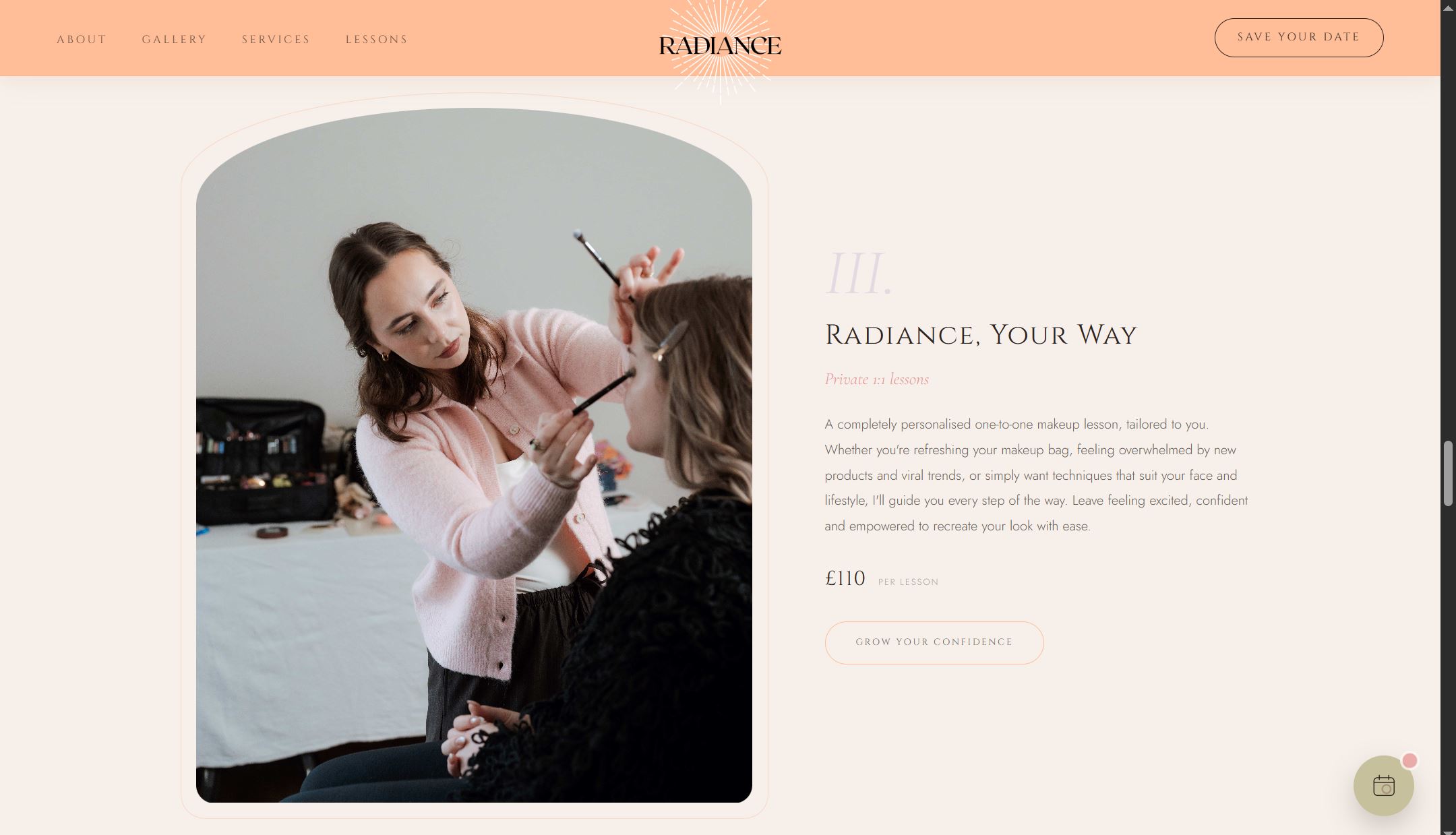 Radiance  portfolio page