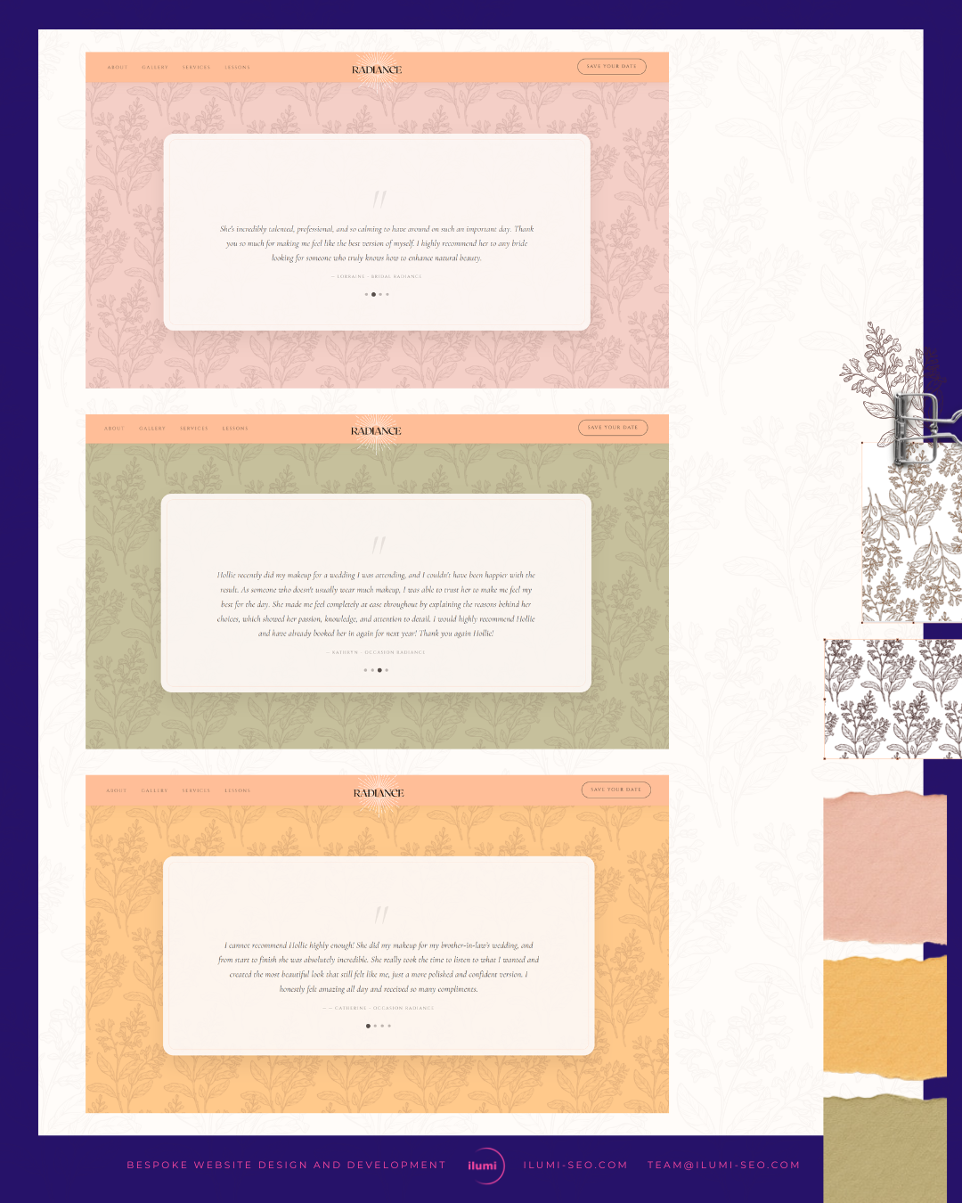 Radiance floral motif and brand pattern