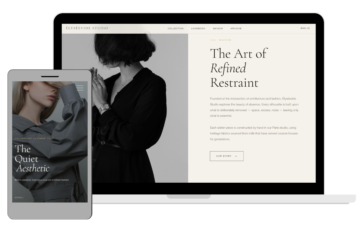 Website design and development by ilumiSEO for a high fashion brand